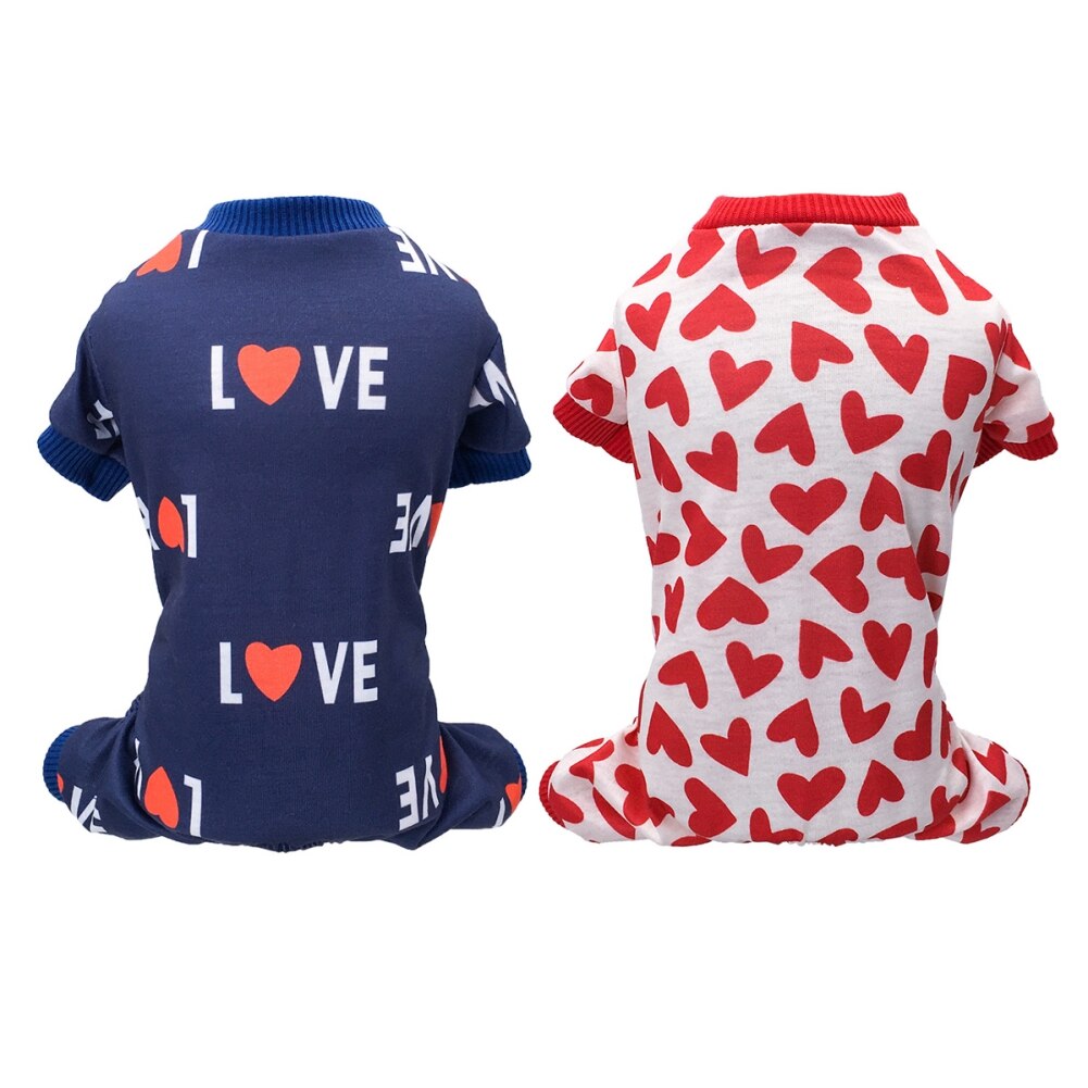 Pijama para perro pequeño, mono con estampado de amor para perro Schnauzer, Chihuahua, ropa para primavera y verano