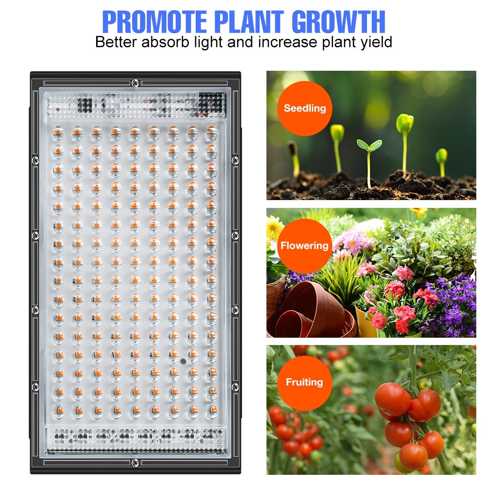 Lampe horticole de croissance LED, 200W, 220V, étanche IP65, spectre complet, éclairage pour serre/chambre de culture hydroponique, plantes