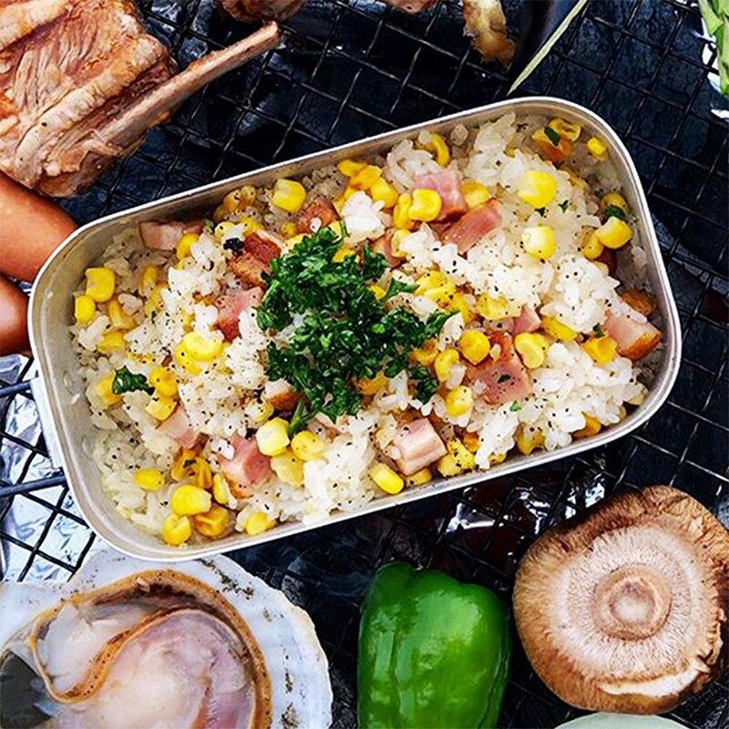 Aluminum Lunch Box with Handle Travel Portable Lightweight Thick Aluminum Case Lunch Box Kitchen Supplies