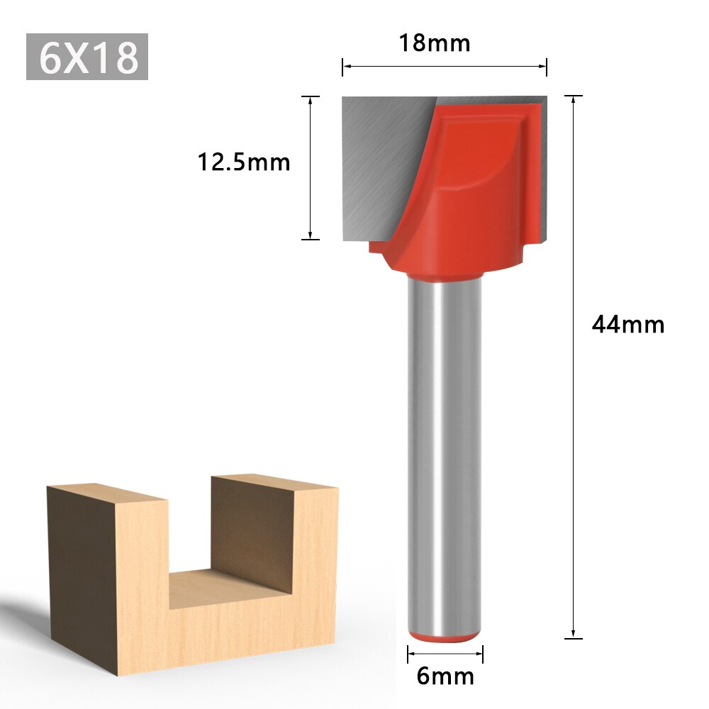 1pc CNC carbide end mill tool 3D woodworking insert router bit Tungsten Cleaning bottom end milling cutter Woodworking cutter: 6X18
