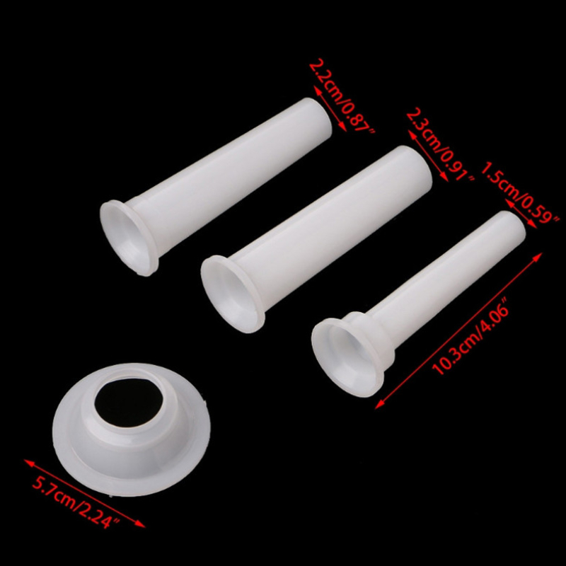 4 stks/set Plastic Handgemaakte Nozzle Set Kaliber Worst Grinder Buis Worst Verpakking Gereedschappen Vleesmolen Nozzle Trechter