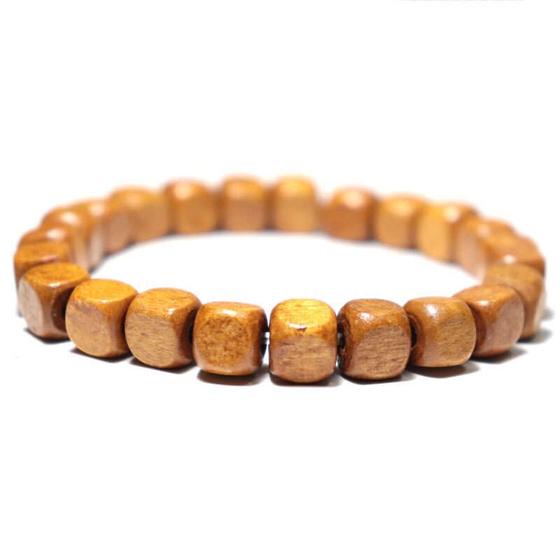 Einfache handgefertigt Platz Holz Armbinde Platz Zylinder Mala Buddha Braslet Für Männer Antike Armbinde Schmuck Pulseira Homme: Platz