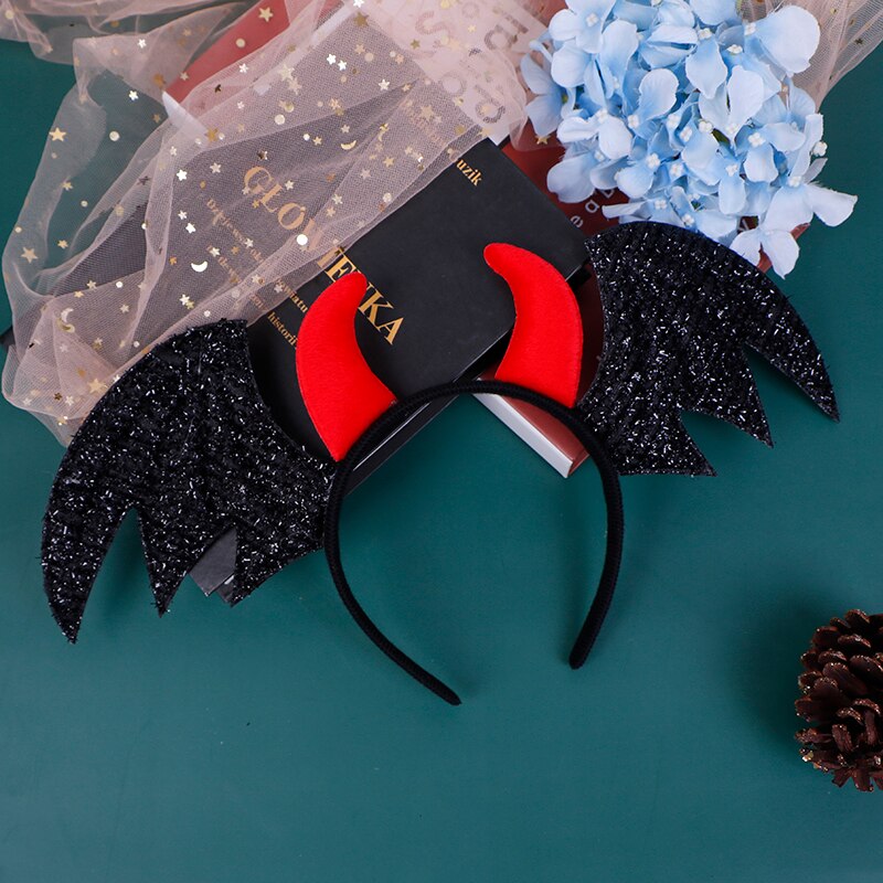 Sombrero de bruja, diadema de araña de Halloween, decoración de calabaza para de vacaciones: Rosa