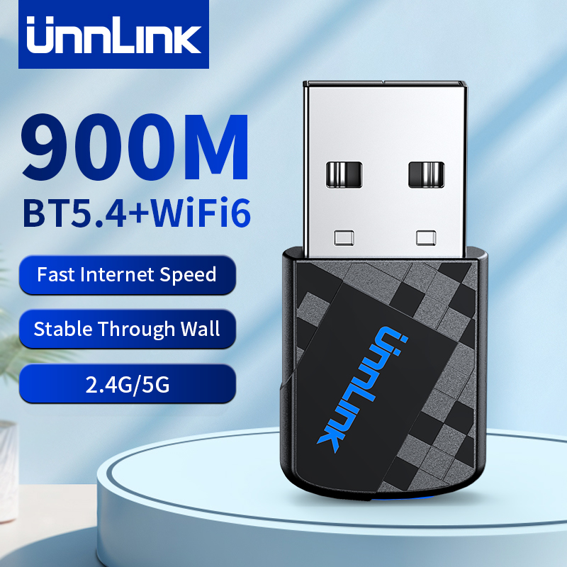 Unnlink 900 Mbit/s USB WiFi Bluetooth Adapter 2 In 1 Dongle WiFi 6 Dual Band 2,4 G 5G Wireless Netzwerk Lan Empfänger