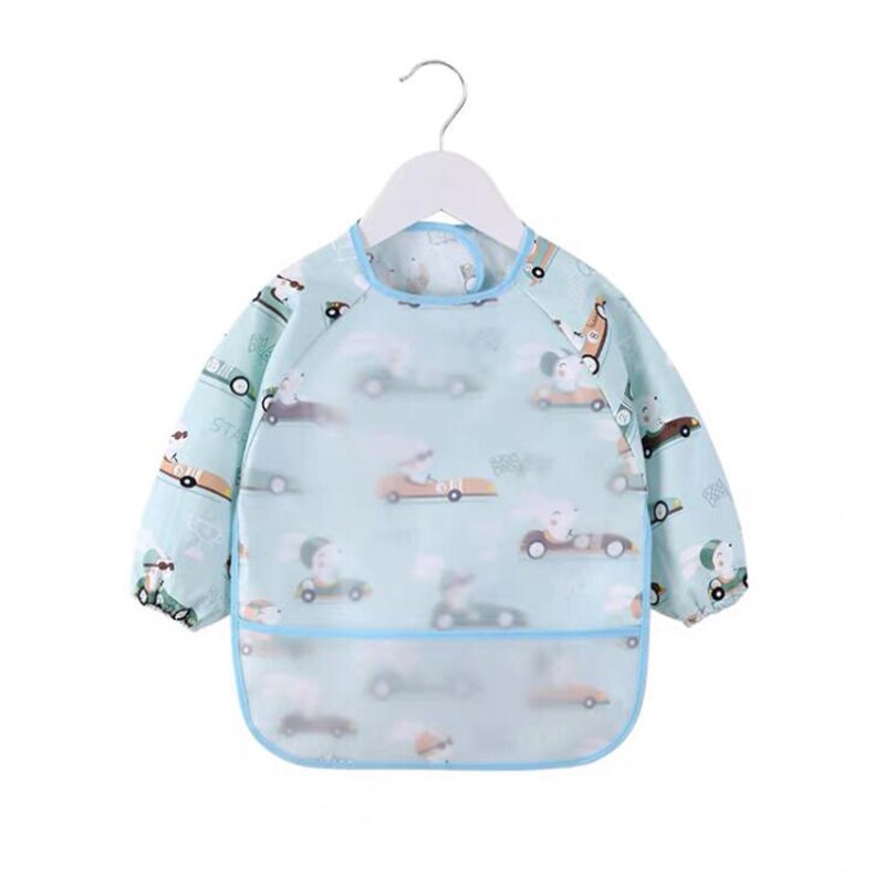 Bavoirs étanches pour bébé, bavettes mignonnes imprimées de dessins animés, tabliers à manches longues: I / 90CM(60-80CM)