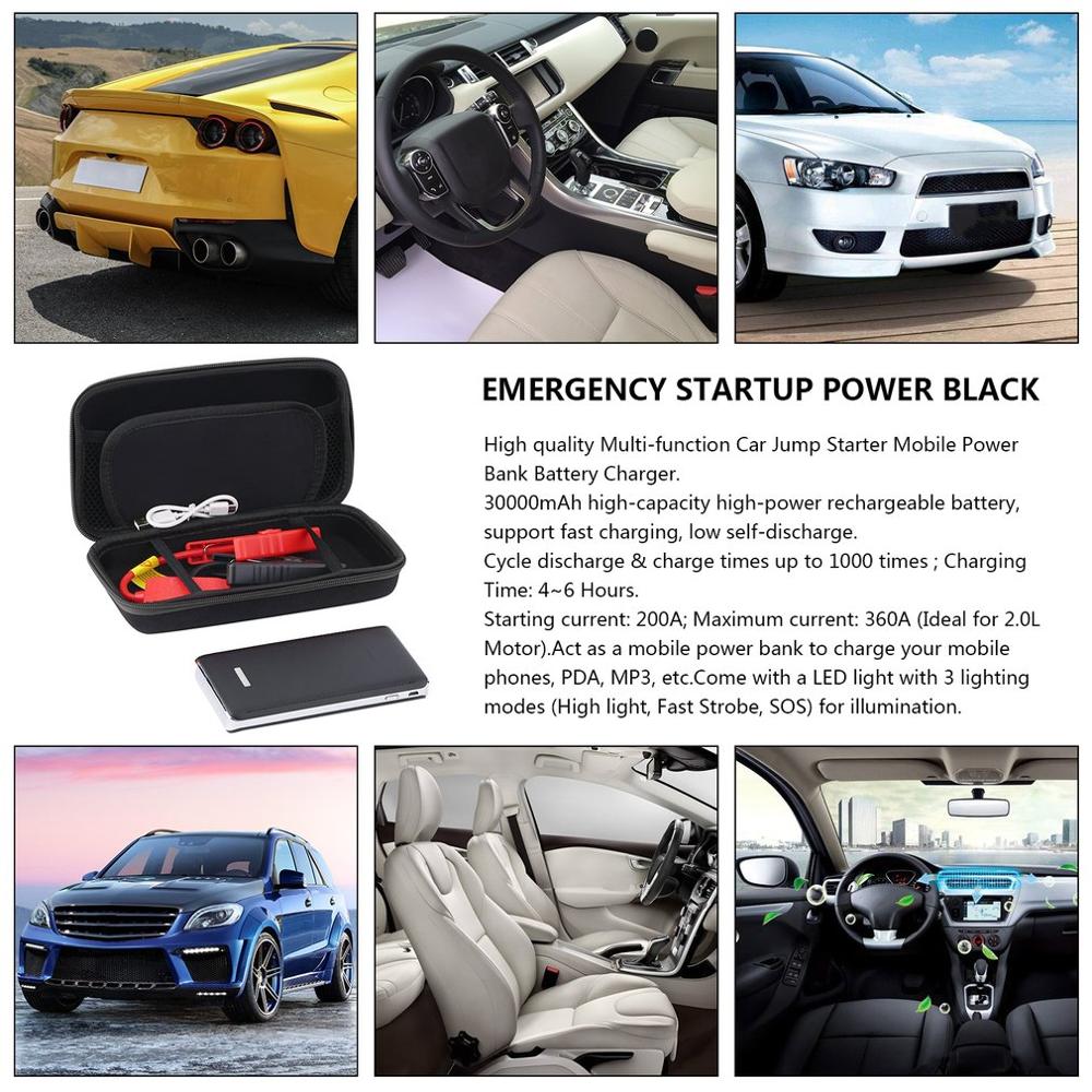 Draagbare 30000Mah Auto Jump Starter Pack Booster Led Charger Batterij Power Bank Emergency Beginnend Voeding