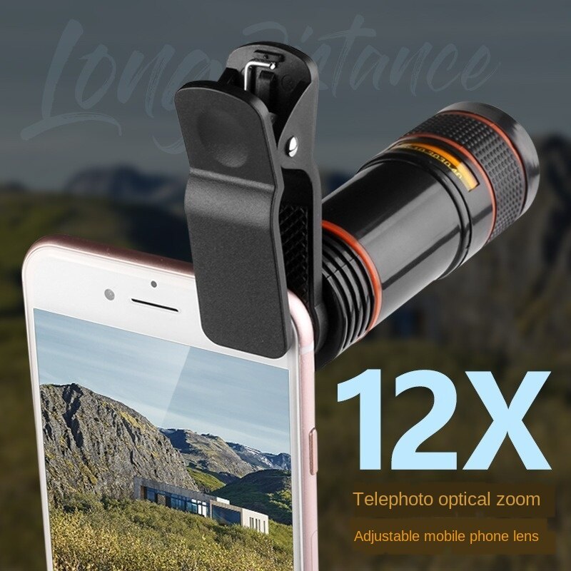 Mobile Phone Lens General Mobile Phone Long Focus Telescope Lens HD Photography 12 Times Zoom Focus External