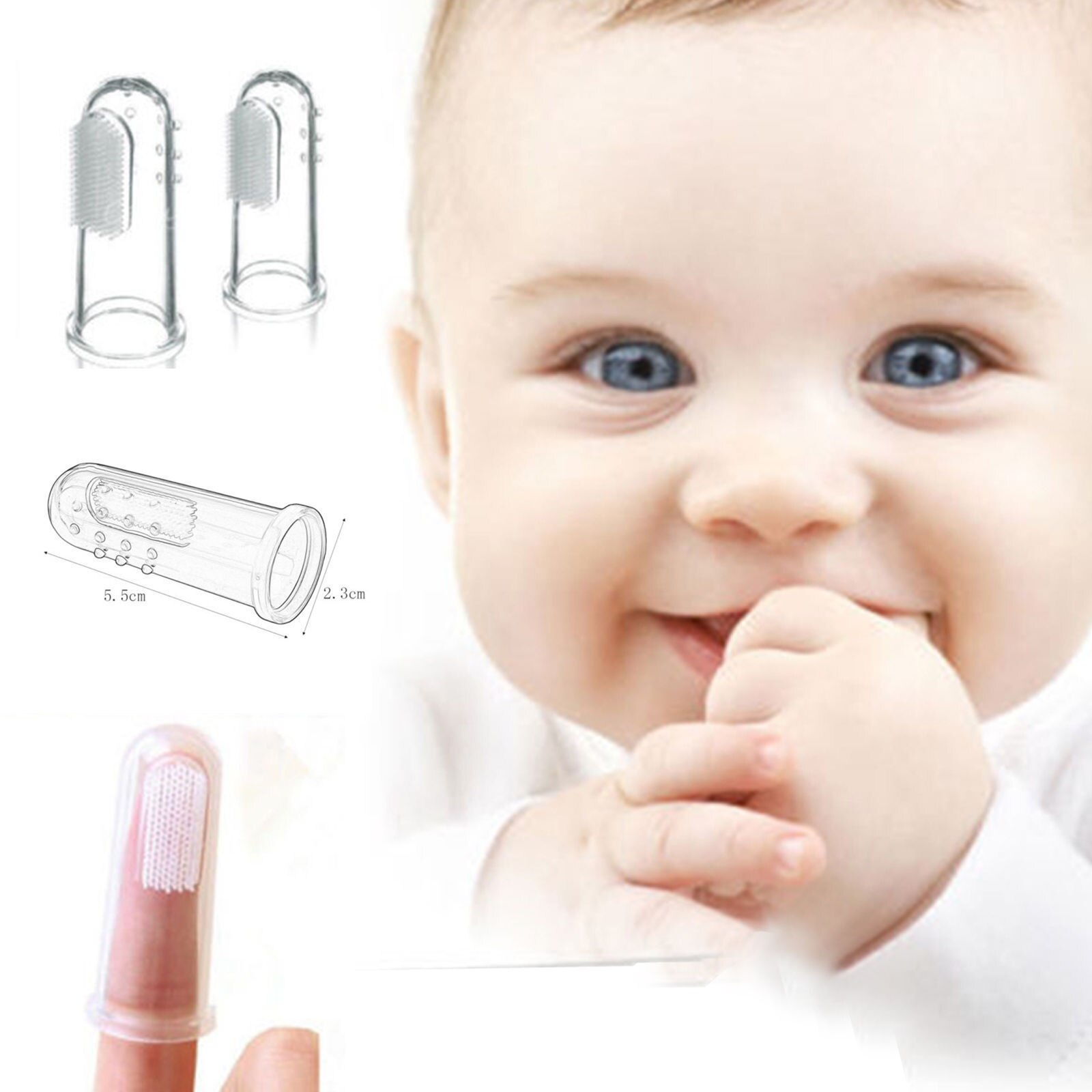 Vinger Tandenborstel 1 Pcs Zachte Siliconen Safe Baby Kids Vinger Tandenborstel Gum Brush Voor Clear Massage