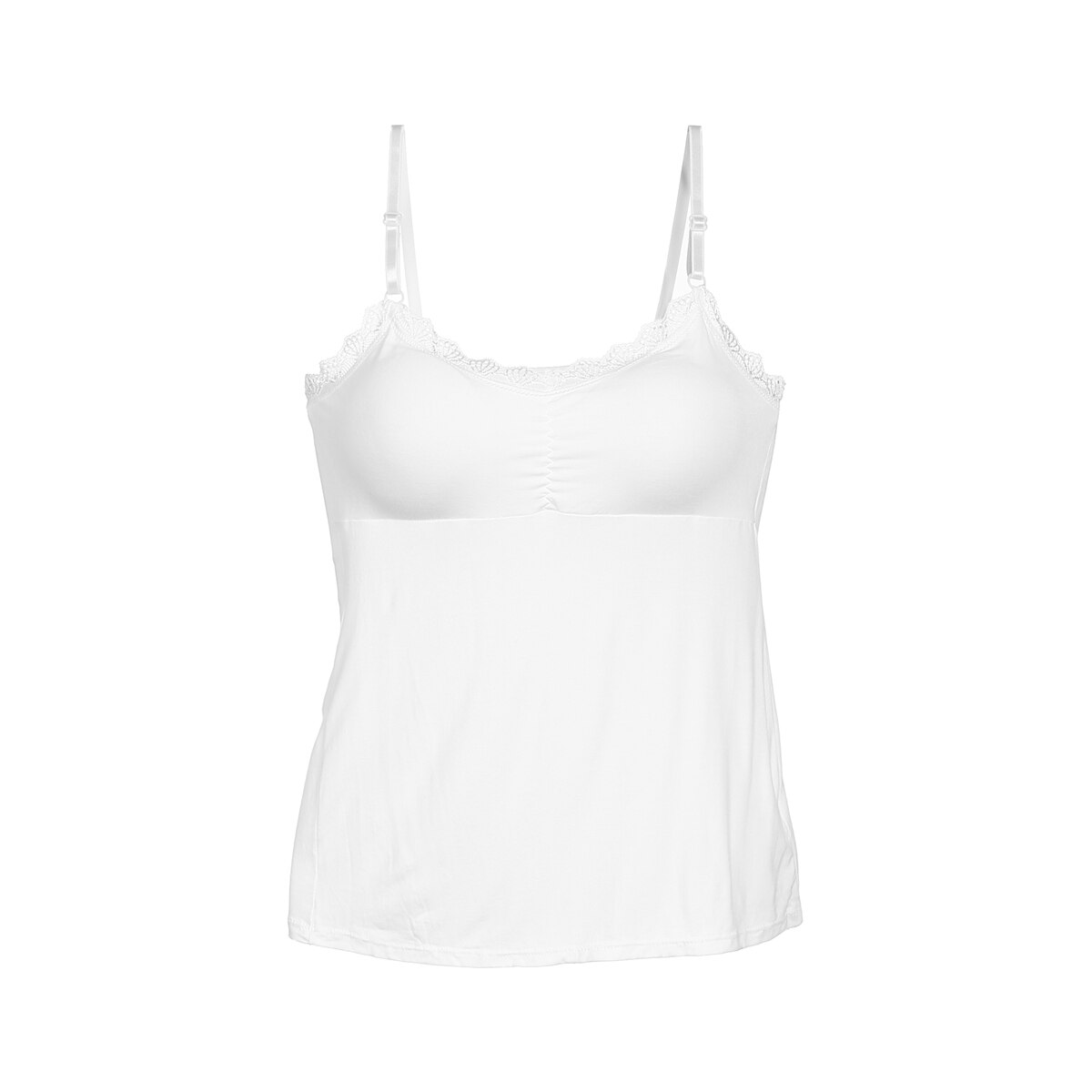 Women Soft Lace Padded Camisole Womens Bras Seamless Bra Padded Solid Tank Top Straps Sleepwear Nightwear Pajamas: White