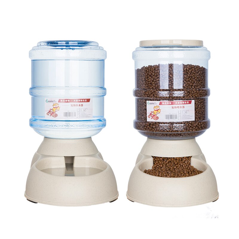 3.75l Automatic Food Water Pet Feeder Plastic Dog Food Bowl Water Dispenser For Dog Cat Dog Drinker