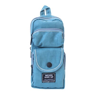 Schooltas Vorm Etui Schoolbenodigdheden Briefpapier Meisje Jongen Creatieve Pennenbakje Pencilcase Rugzak Potlood Tas: Sky Blue