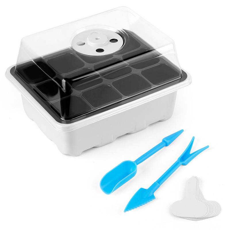 Garden Seedling Planting Pot And Flower Trough 12 Grid Seed Starter Tray Set Reusable Transparent Germination Box Nursery Pot