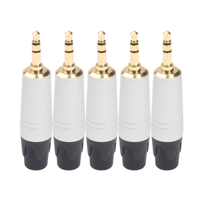 5 stücke 3 Pole Gold-überzogene 3,5mm Lot Verbinder Reparatur Kopfhörer Jack Stecker