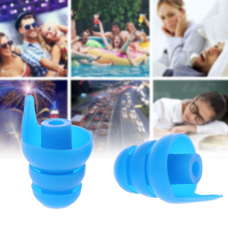 1 Pair Silicone Earplugs Noise Cancelling Ear Plugs Hearing Protection 5 colors J2HC