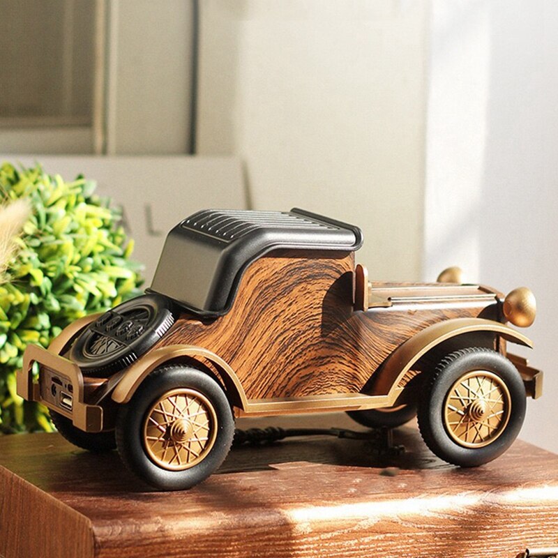 Classic Car Bluetooth Speaker Retro Wood Grain Bluetooth Speaker Radio Portable Mobile Phone Stand Mini Speaker