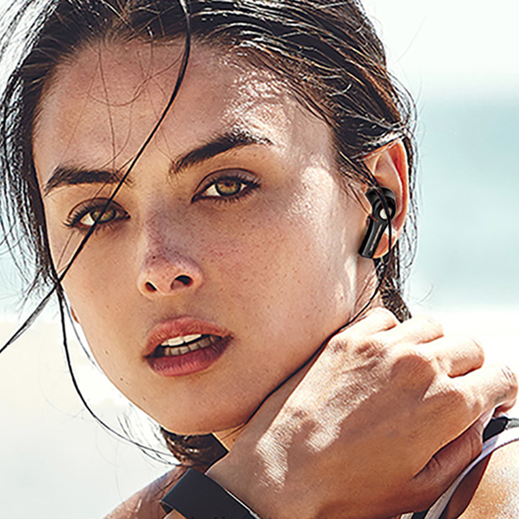 Draadloze hoofdtelefoon Mini Bass-oordopjes Waterdicht Graffiti Bluetooth-compatibel 5.0 Sportoortelefoon Wit