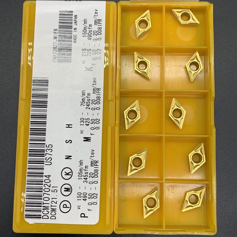 DCMT070204 DCMT070208 VP15TF UE6020 US735 inserts en carbure outil de tournage interne DCMT 070204 fraises de tour outil scnc
