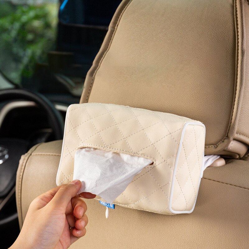 Opknoping Tissue Houder Auto Servet Houder Zonneklep Pu Leer Tissue Doos Auto Interieur Tissue Doos Houder Voor Auto papier