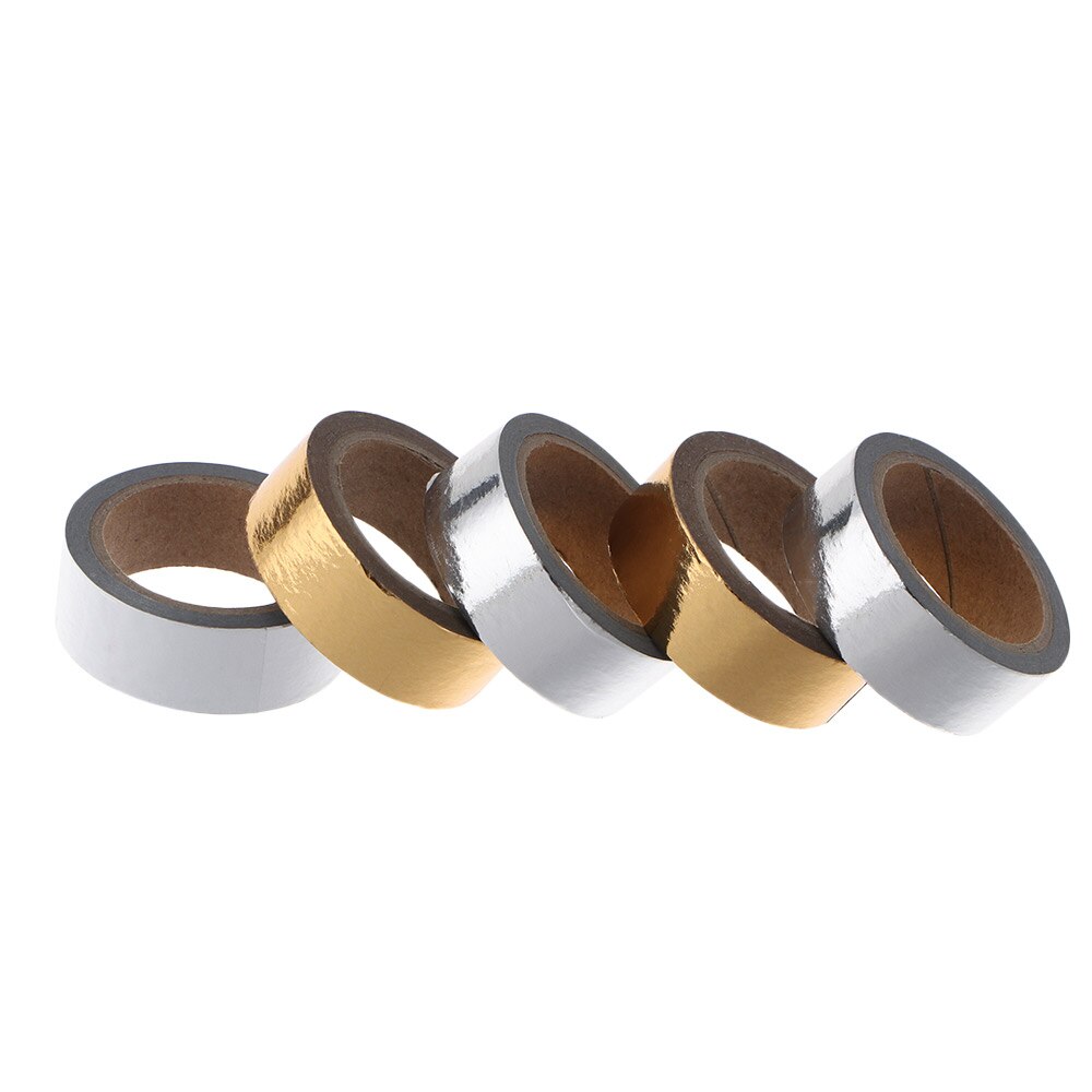 1 rollo de cinta adhesiva para manualidades, color oro y plata, cinta adhesiva para álbum de recortes, papelería, cinta decorativa para diario de Navidad