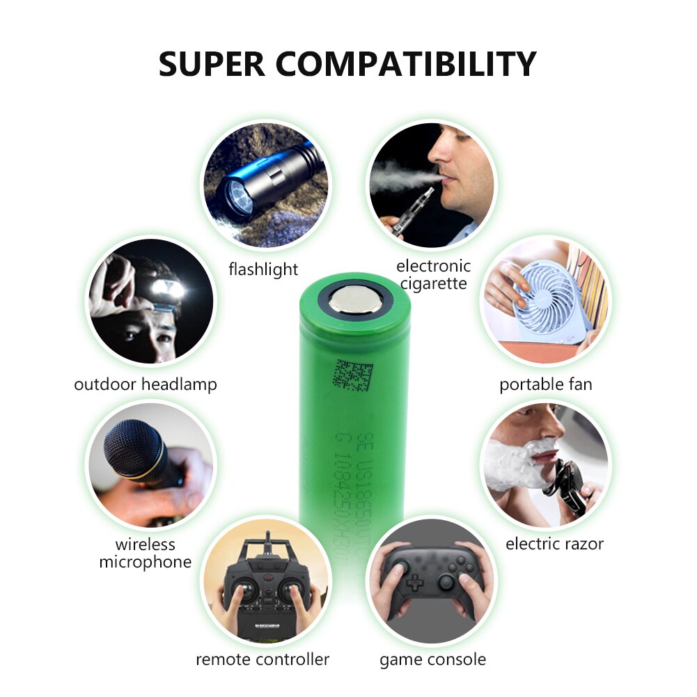 1/2/4/6/8/10 Pieces 3.6 V Volt Flat-top 18650 Lithium Ion Batteries Safe Charging US18650VTC4 2100mAh Rechargeable Cell Bateria