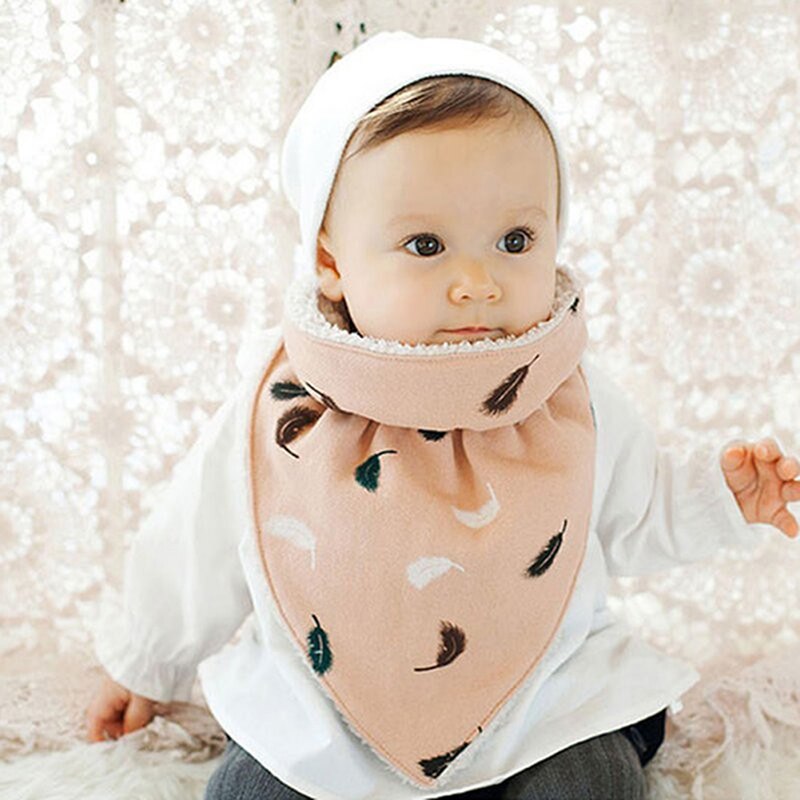 Baby Thick Warm Triangle Scarf Saliva Towel Feeding Bib Toddler Soft Burp Cloths Infant Winter