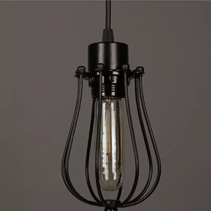 1PC rétro fer fil lampe abat-jour ampoule pince métal oiseau Net Cage classique support de lampe pour Trouble lumière décor à la maison