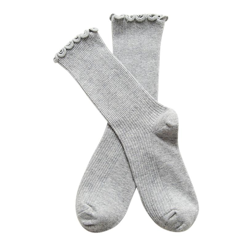 Kvinder slouch sok åndbar tynde scrunch sokker blomsterkant trimning scrunchy sokker: 2