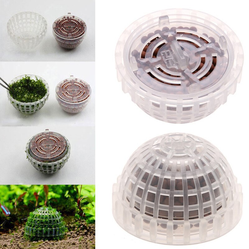 Bola de musgo transparente para acuario, bola de plástico para decoración de plantas en vivo, algas ecológicas, bolas de algas verdes, adornos