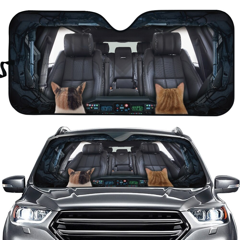 Universal- Auto Windschutzscheibe Sonne Schatten Ebene Katze/Hund Fahrer UV Schützen Faltbare Frontscheibe Sonnenschutz Auto Intrior Dekor Abdeckung: YSFD1309HC
