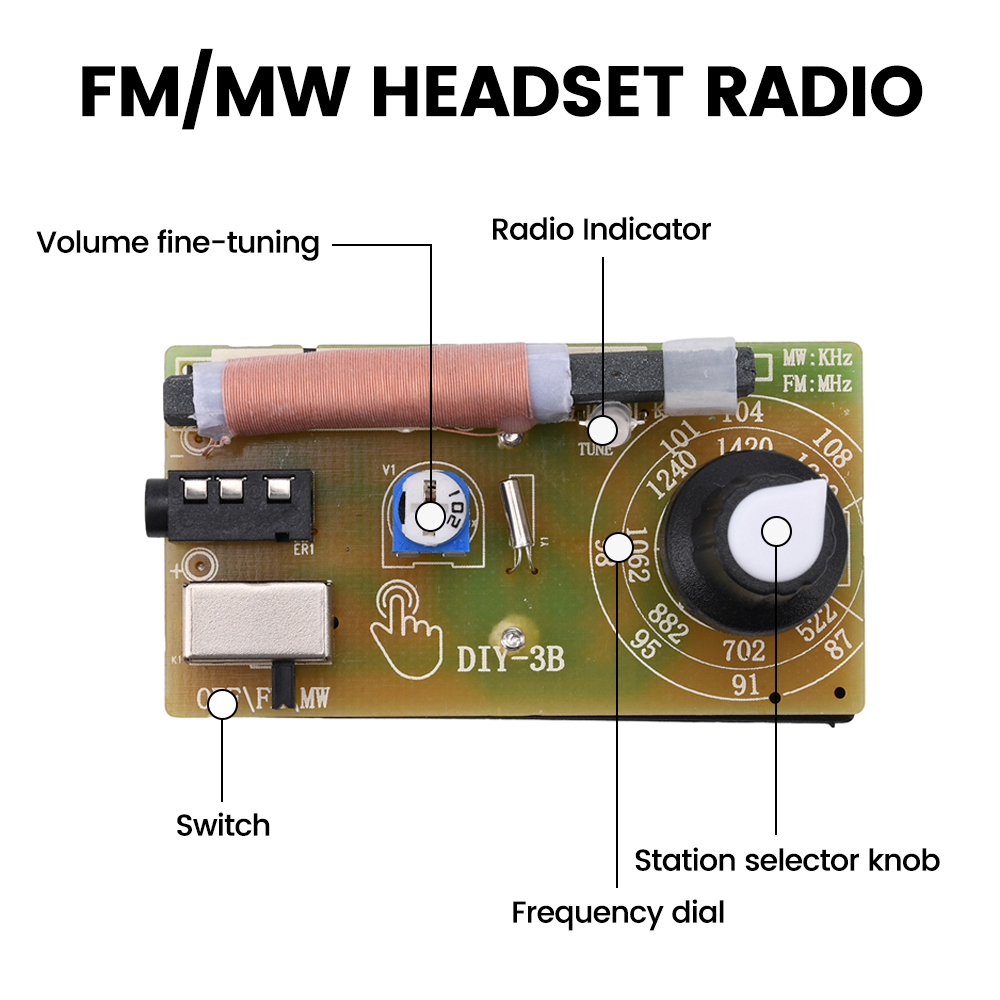 87-108 MHz AM/FM Onda Media FM Due Bande Stereo Digitale Tuning Macchina Cuffia Modulo Radio Kit Produzione Fai Da Te Prodotto Didattico