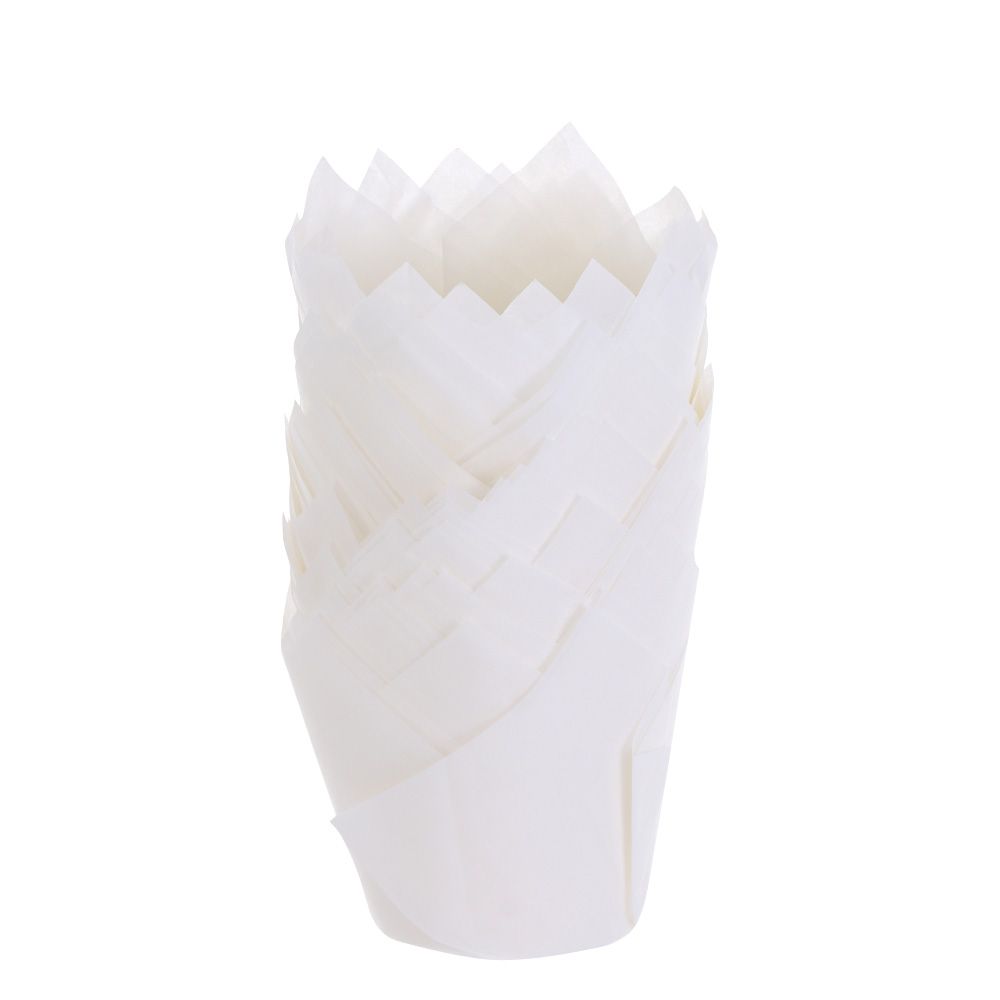 50pcs Greaseproof Paper Tray Cupcake Liners Cupcake Paper Tulip Baking Cups Cake Muffin Cups Bakeware Pastry Tools: --Style 1