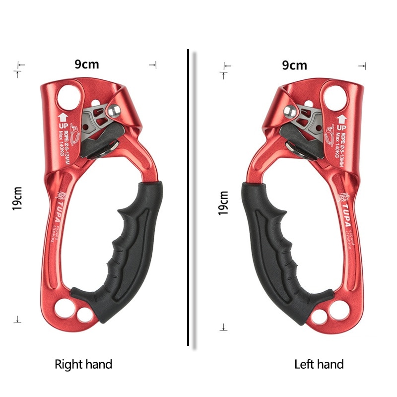 Climbing Hand Ascender Rock Climbing Mountaineering Arborist Hand Ascender Rappelling Gear Device Clamp Tool for 8-12mm Rope