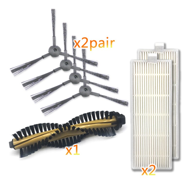 Sweeping Robot Vacuum Cleaner Spare parts for Ilife A4 Household Accessories Replacement Main Side Brush Hepa Filter Main brush: 02