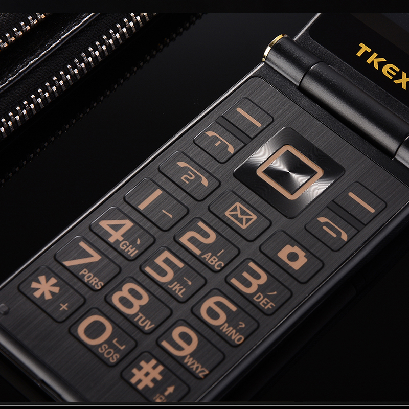 TKEXUN M2 Flip Phone Metal Body Senior Dual Sim Camera MP3 MP4 Touch Screen Luxury 3.0 Inch Mobile Phone