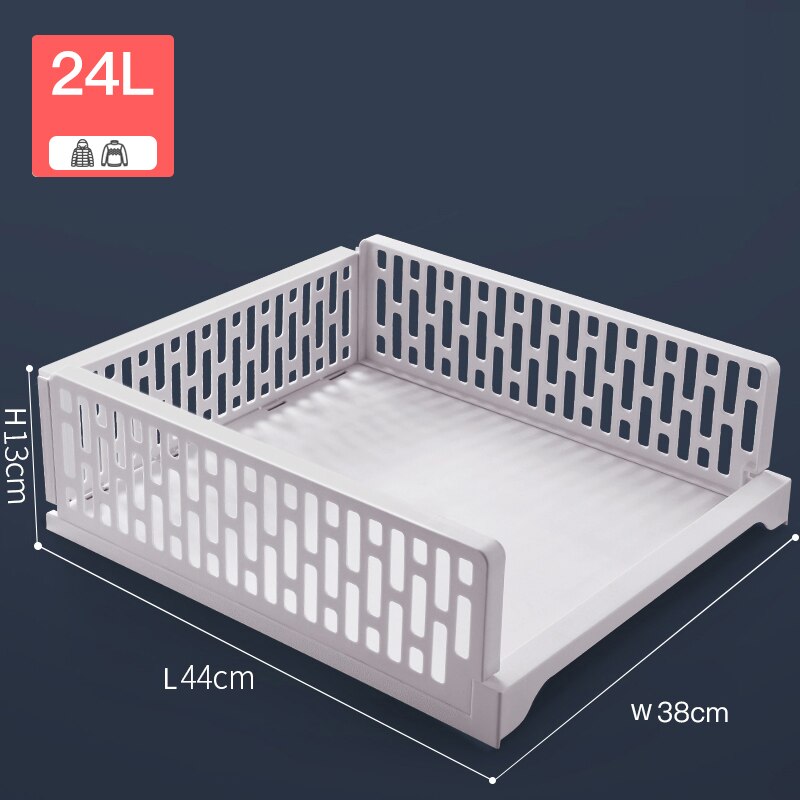 Kleding Kast Organizer Kledingkast Lade Opbergdoos Huishoudelijke Gelaagde Partitie Afwerking Plank Slaapzaal Snack Boeken Rack: 24L