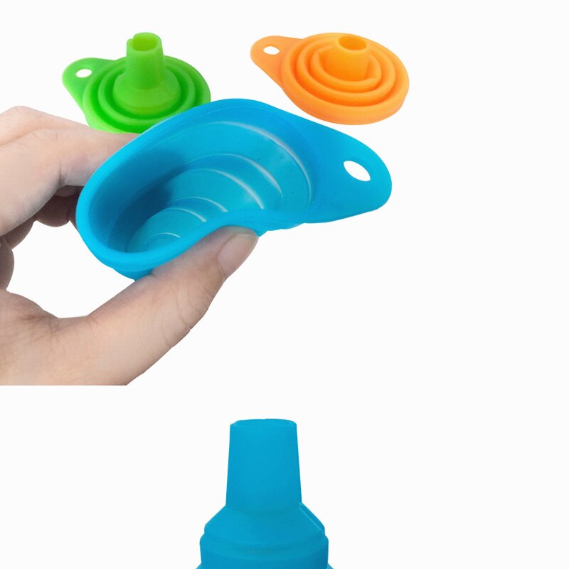 2 PCS Engine Funnel Car Universal Silicone Liquid Funnel Washer Fluid Change Foldable Auto Motorcycle Engine Oil Petrol