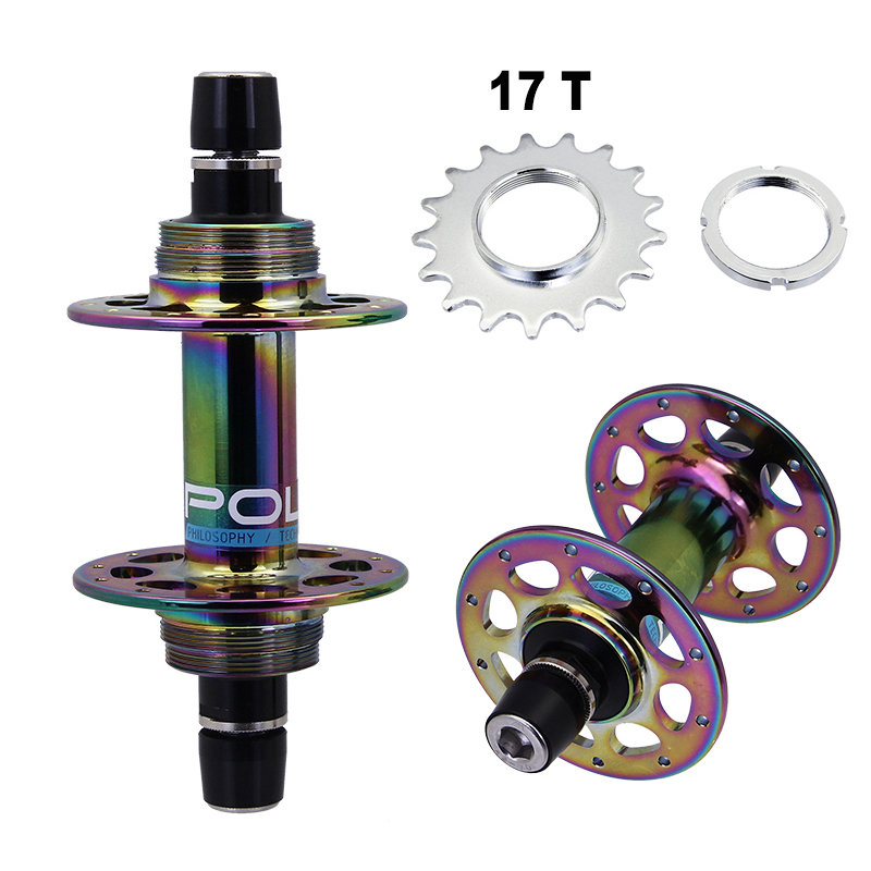POLSO 20H 24H 32H Fixed Gear Hub Track Bike Aluminum Alloy Axle Cycling Hubs with 17T Cog: PURPLE