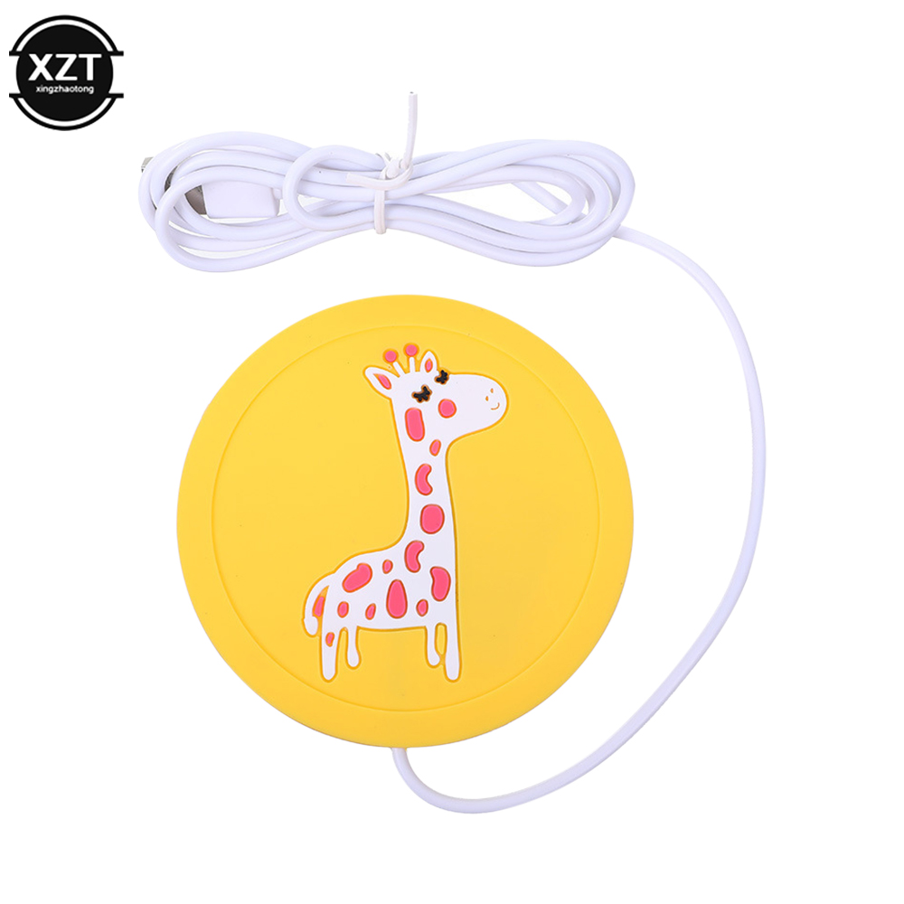 USB Power Suply Tea Coffee Cup Mug Warmer Heating Cup Mat Pad Coasters for Office Gadget Cartoon Original Wood Grain Mug Pad