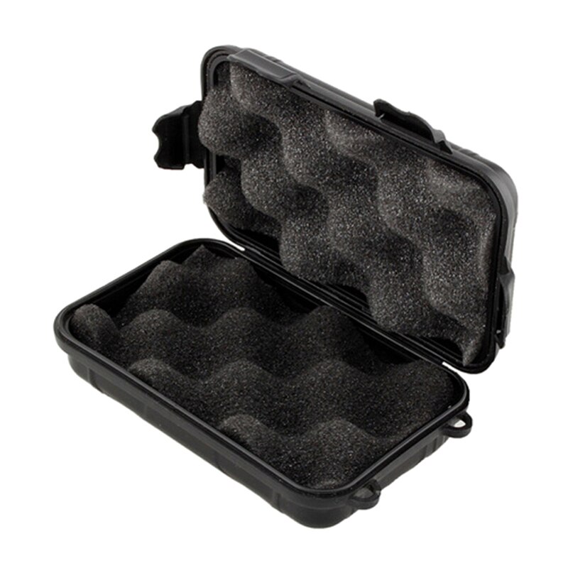 Outdoor Shockproof Waterproof Airtight Survival Storage Case Container Carry Box 12cm*8cm*4cm: Black
