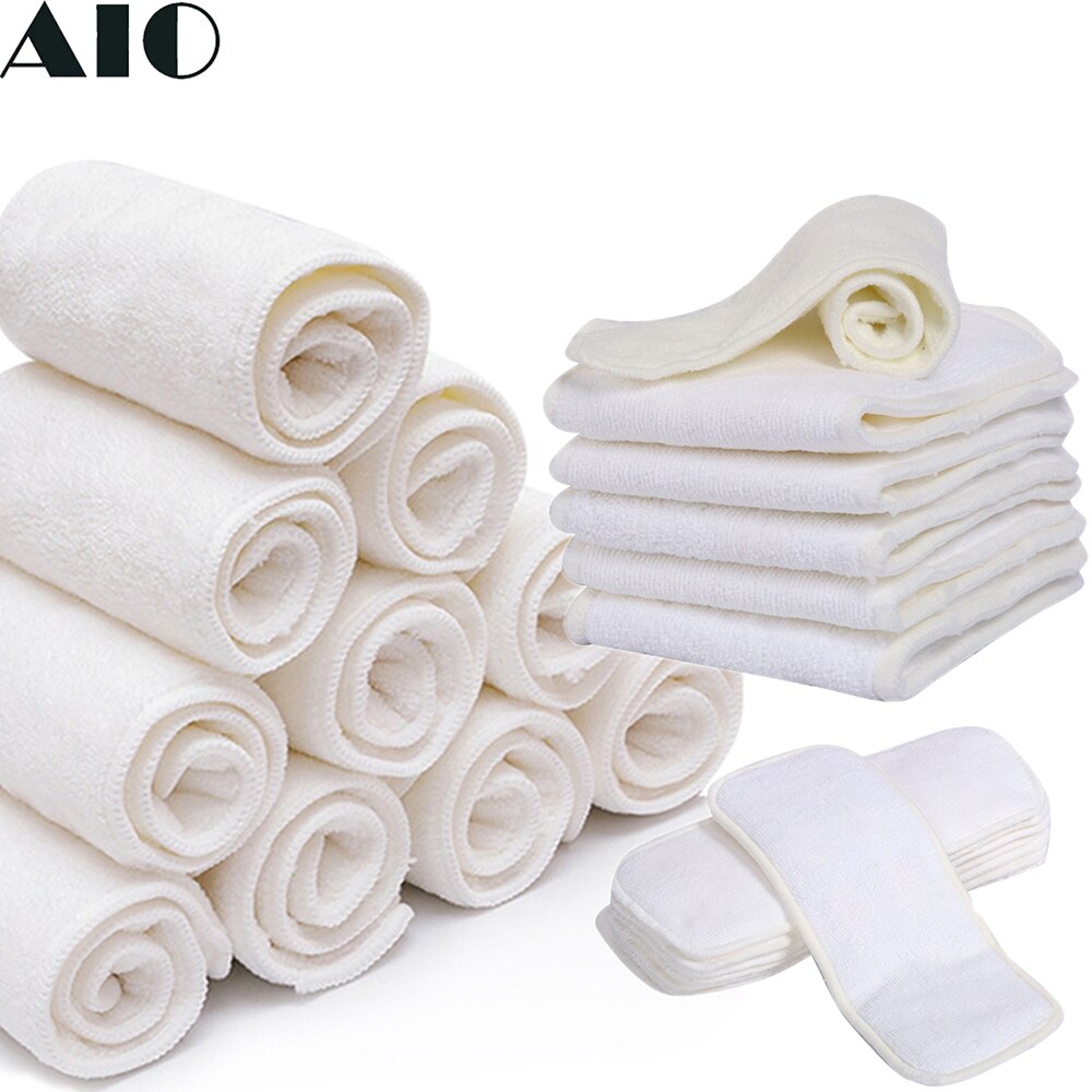AIO Baby Nappies Microfiber Liner Fast Dry Absorbent Multilevel Cloth Diaper Inserts Washable Thick Nappy Reusable 4/10/12 pcs