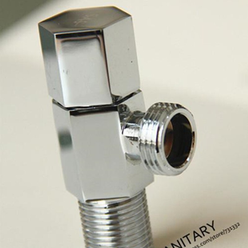 Full Brass Angle Valve G1/2 Male Hexagon Handle Angle Valve Bathroom Faucet Accessories