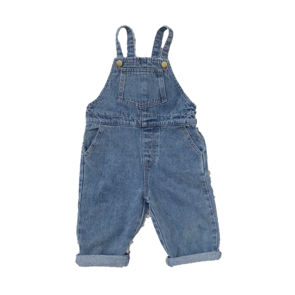 Wlg Kids Overalls Jongens Meisjes Lente Denim Blue Algehele Baby Casual Pocket Kleding Voor 1-7 Jaar