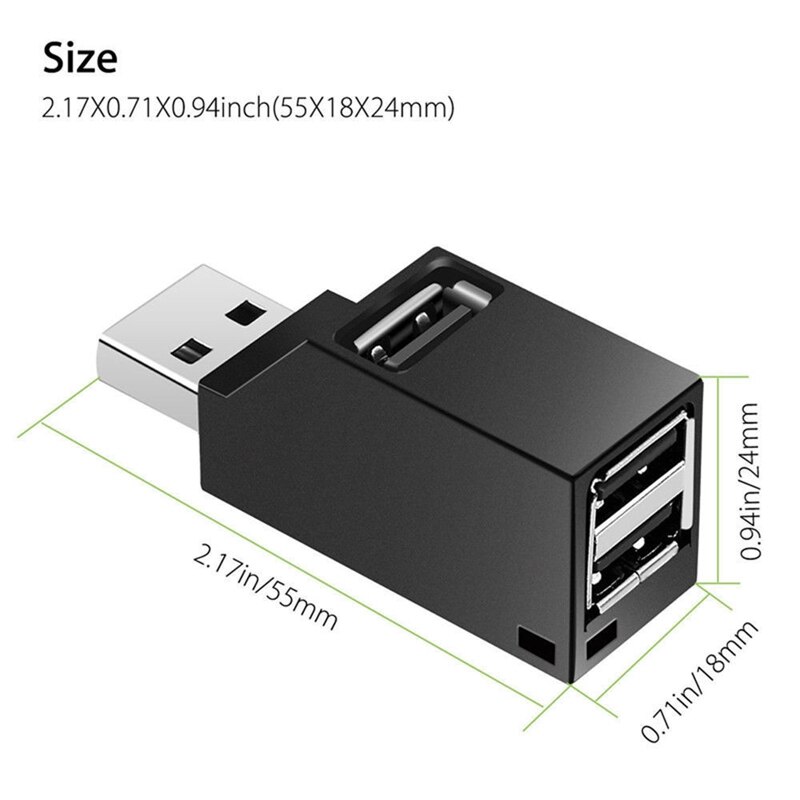 USB 3.0 Mini Splitter with One for Three, Suitable for PC Laptop High-Speed U Disk Reading