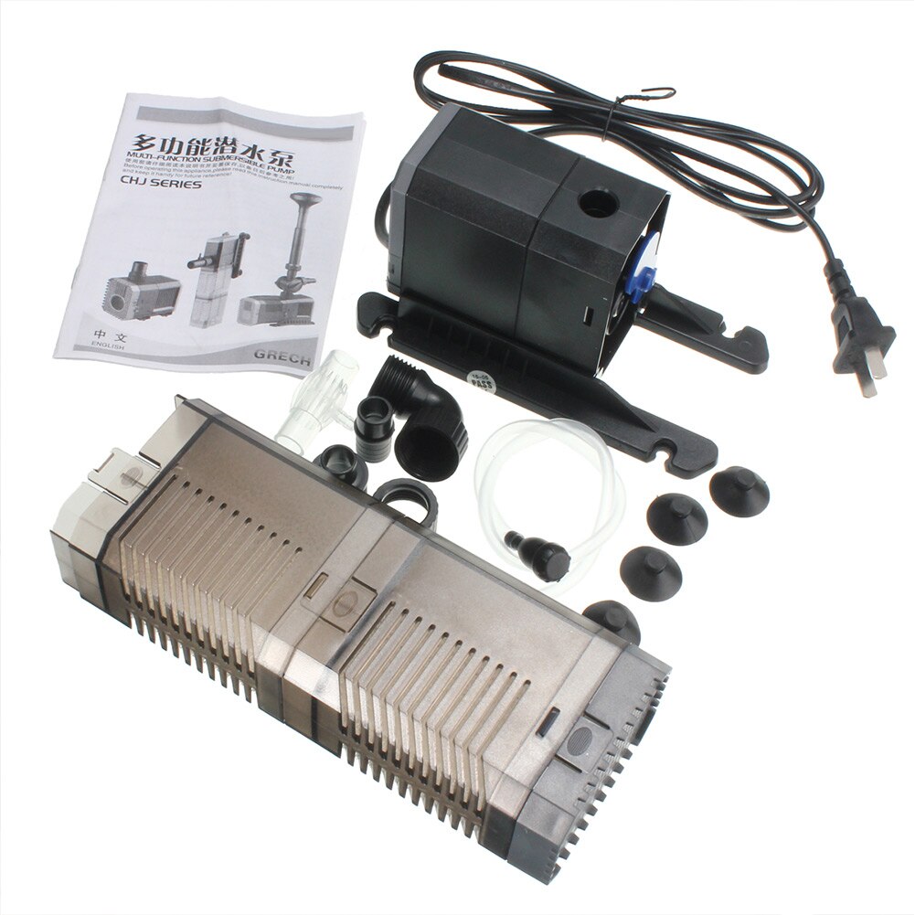 220V Internal Filter Pump 3 in 1 Submersible Fish Tank Aquarium Oxygen Pump JS23