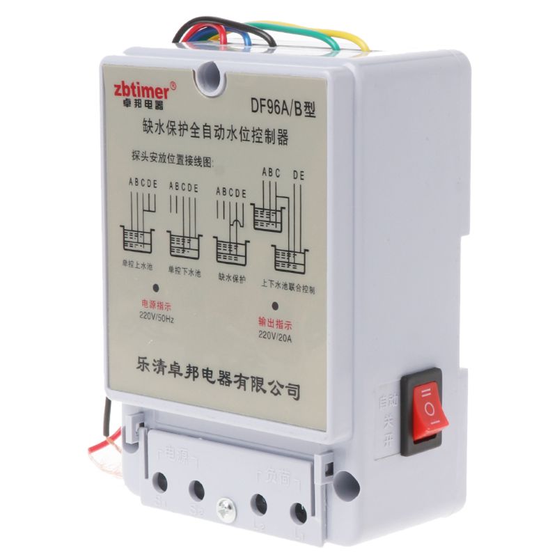 DF96A/B Automatic Water Level Controller Pump Cistern Liquid Switch 220V w probe