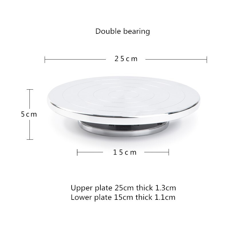Pottery aluminum alloy double-sided turntable sculpture pottery clay hand-made model platform pottery wheel cake turntable: 25 cm Double bearing