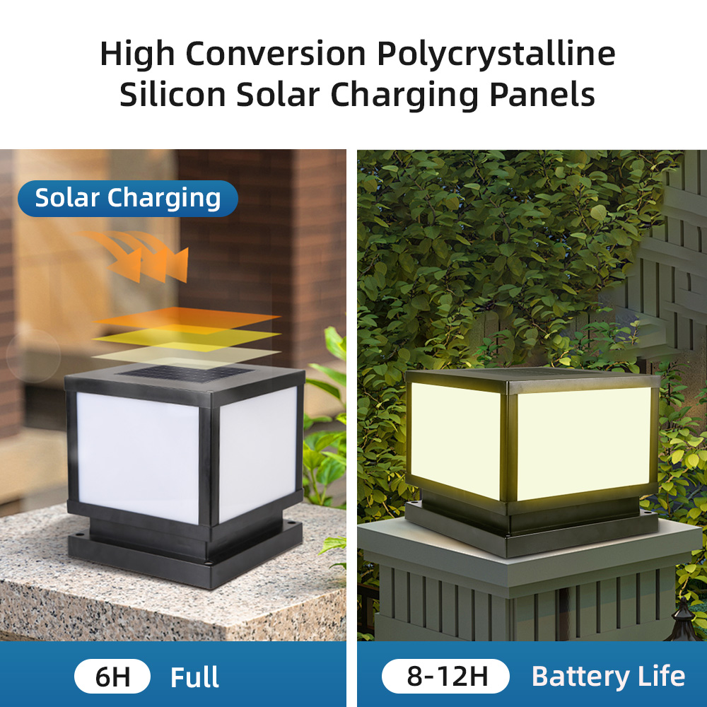 Luces LED solares para valla con Control remoto, 4 colores, lámparas solares impermeables para exteriores, luz Solar para porche y jardín, luz Solar de Pilar LED
