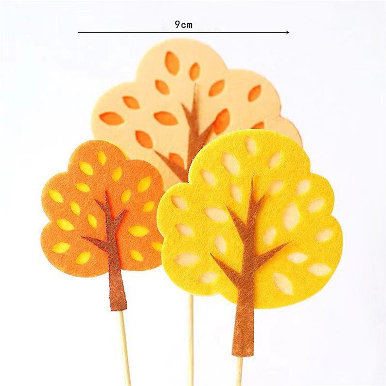 Felt Cloth Tree Animal Cake topper for baby shower happy birthday cake topper Accessories Birthday baby Boy girl Party Supplies