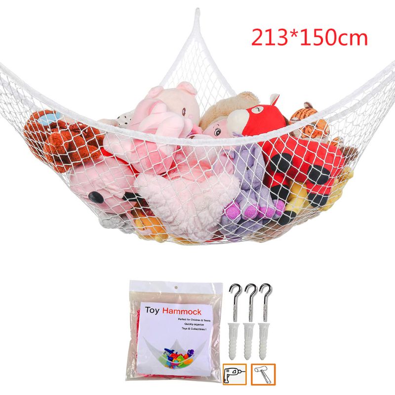 Gittergewebe Netz Spielzeug Hängematte Ecke Kuscheltiere Spielzeug freundlicher Baby Hängende Lagerung Veranstalter 2 Größen: Stil A
