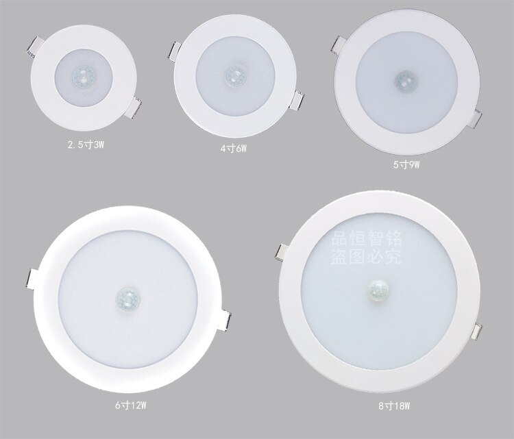 6 W/9 W/12 W/18 W LED Inbouw Plafondlamp PIR Infrarood Motion sensor downlighters lamp AC200-240V